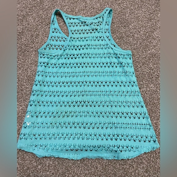Maurices Turquoise Lace Cover Up Tank Top - Picture 3 of 5